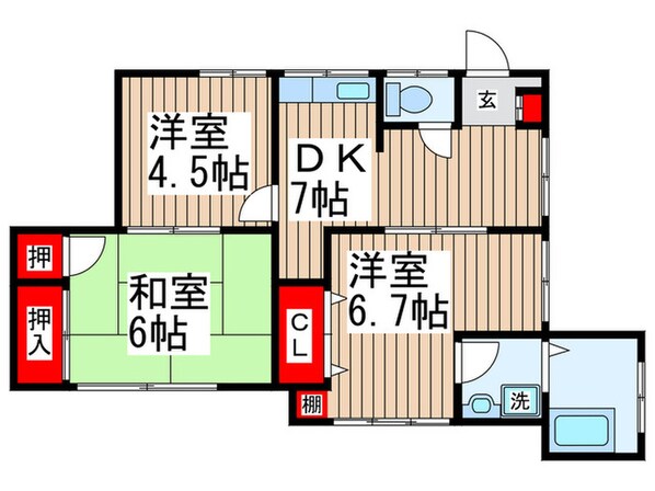 丸山ハイツの物件間取画像